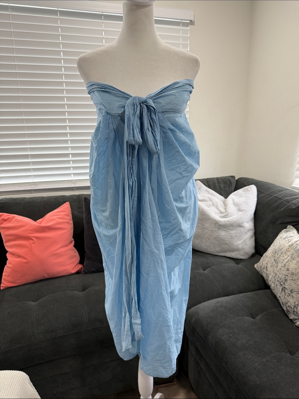 J. Crew Pale Blue Beach Sarong - Picture 3 of 16